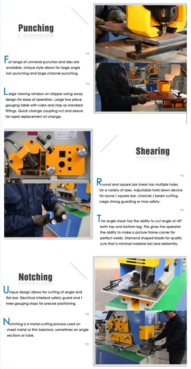 유압 Ironworker 25 톤 수공구 유압 결합 펀칭 및 절단기