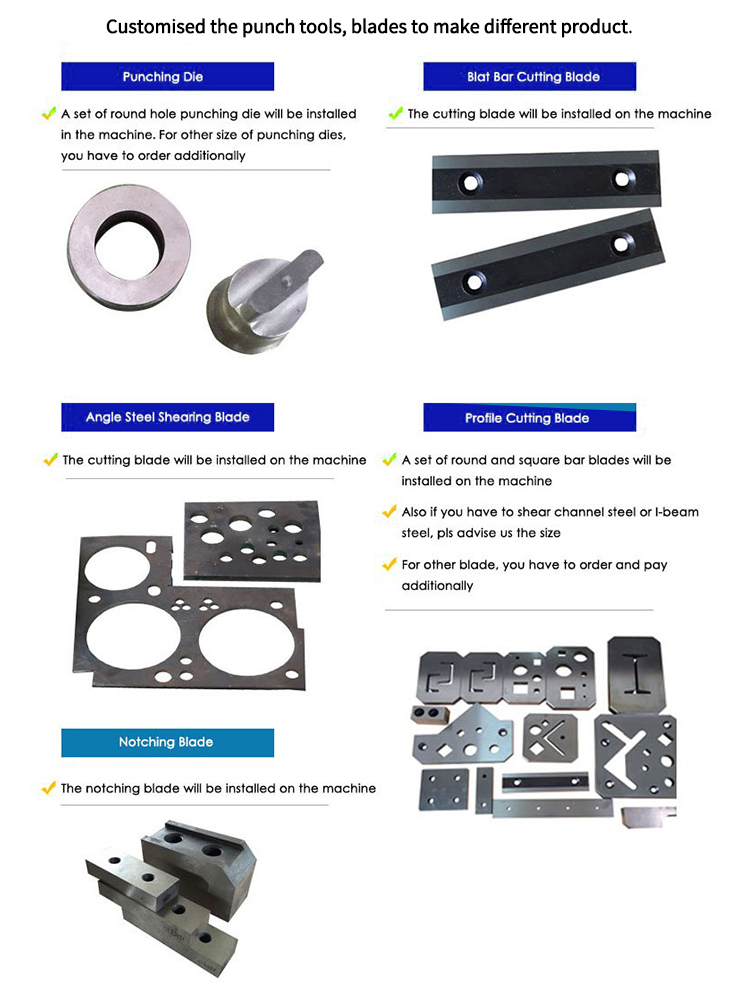 Hydraulic Ironworker 25 Ton Hand Tools Hydraulic Combined Punching And Cutting Machine 유압 Ironworker 25 톤 수공구 유압 결합 펀칭 및 절단기