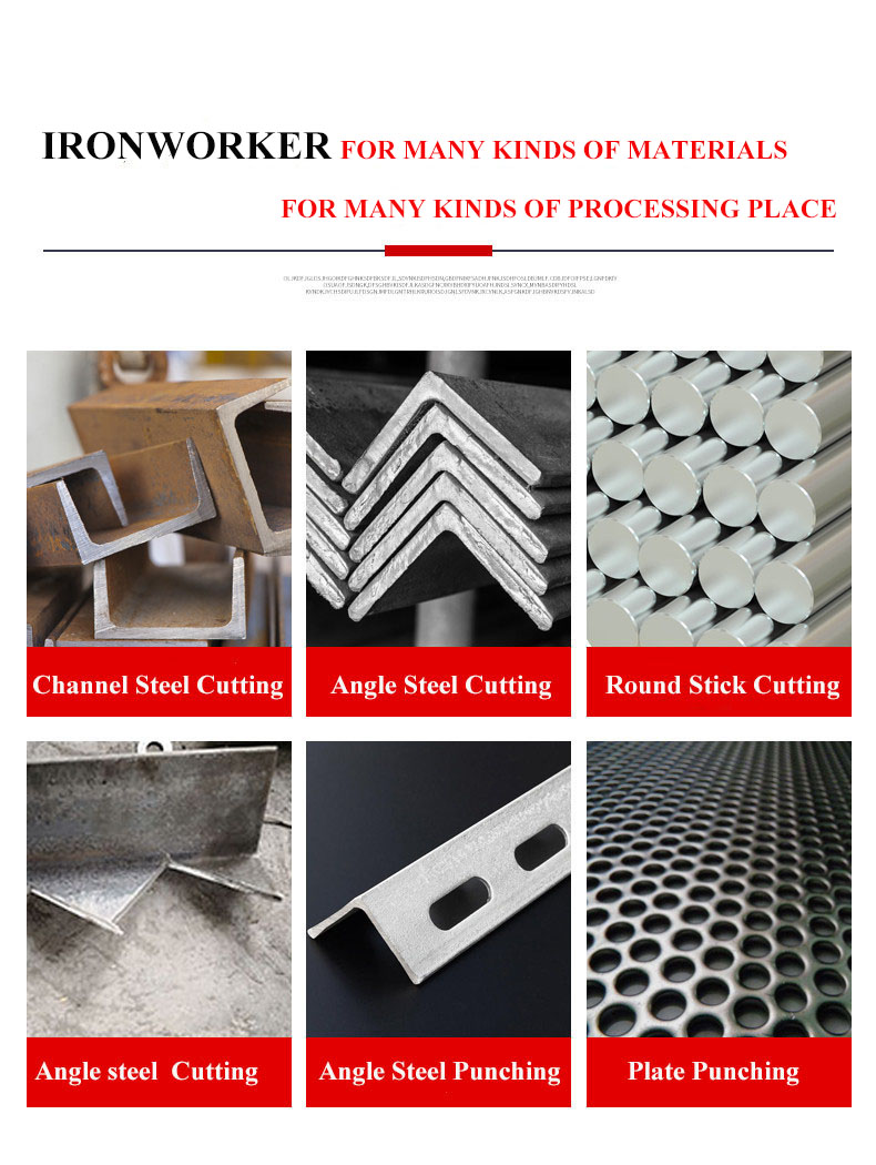 Hydraulic Ironworker 25 Ton Hand Tools Hydraulic Combined Punching And Cutting Machine 유압 Ironworker 25 톤 수공구 유압 결합 펀칭 및 절단기