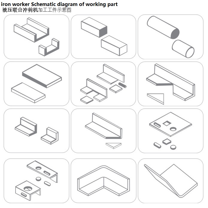 Q35y 시리즈 유압 Ironworker 전단 및 펀칭기