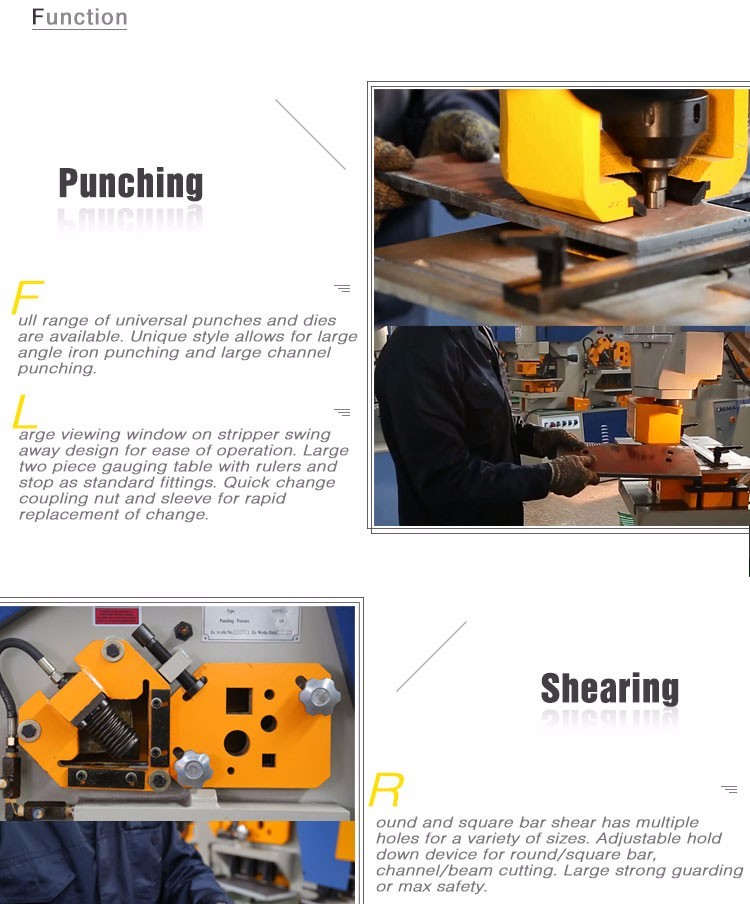 Q35y 시리즈 다기능 유압 철 작업자 결합 깎기 및 펀칭기