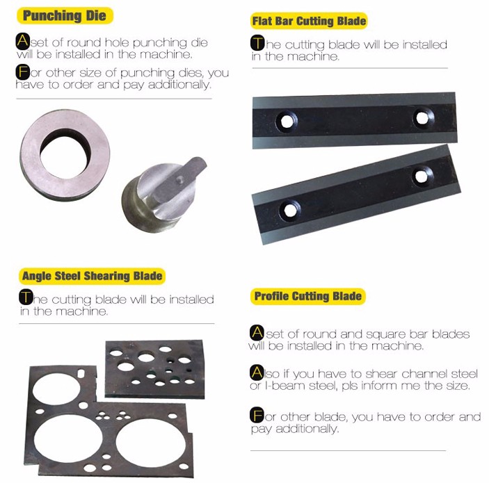 Q35y 시리즈 다기능 유압 철 작업자 결합 깎기 및 펀칭기